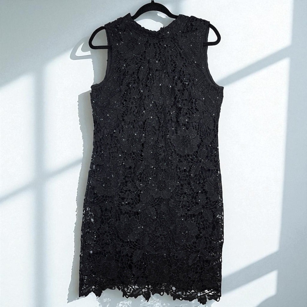 Signature by Robbie Bee Lace Dress Woman 12‎ Black Sleeveless Party Cocktail